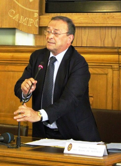 Il presidente della Provincia De Matteis